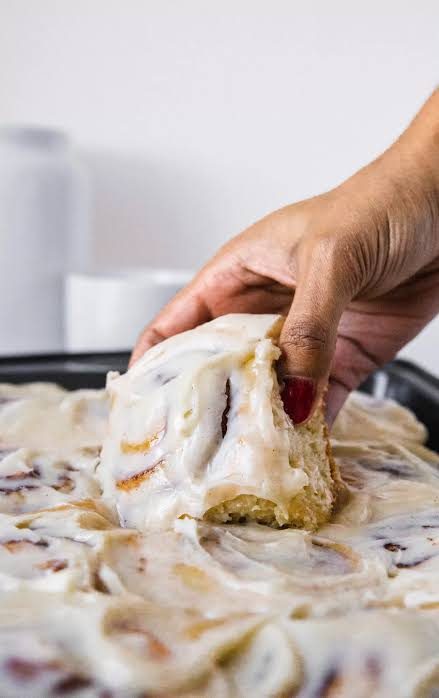 Frosted cinnamon roll
