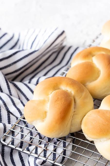 Basket of homemade bread rolls
